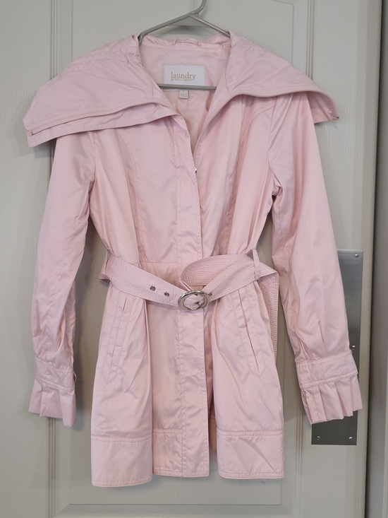 Laundry By Shelli Segal Jackets & Blazers - Laundry By Shelli Segal Soft Pink Belted Trench Coat